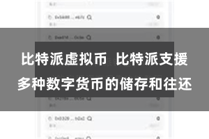 比特派虚拟币 比特派支援多种数字货币的储存和往还