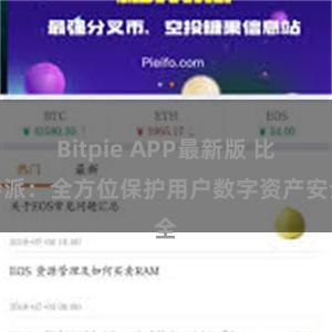 Bitpie APP最新版 比特派：全方位保护用户数字资产安全