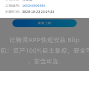 比特派APP快速安装 Bitpie钱包：资产100%自主掌控，安全可靠。