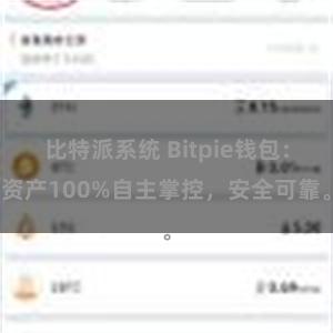 比特派系统 Bitpie钱包：资产100%自主掌控，安全可靠。