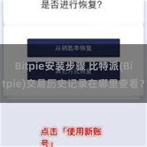 Bitpie安装步骤 比特派(Bitpie)交易历史记录在哪里查看？