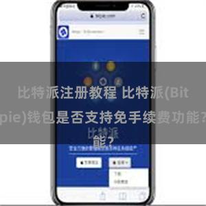 比特派注册教程 比特派(Bitpie)钱包是否支持免手续费功能？