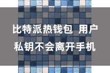 比特派热钱包  用户私钥不会离开手机