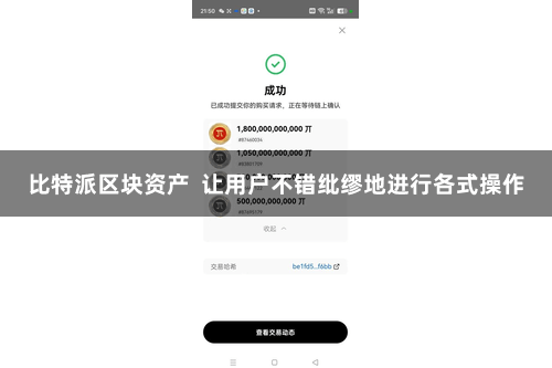比特派区块资产  让用户不错纰缪地进行各式操作
