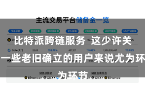 比特派跨链服务  这少许关于一些老旧确立的用户来说尤为环节